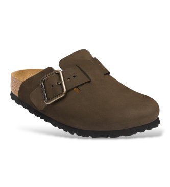 Birkenstock Læderclogs Boston Wire Buckle (Regular pasform) brun