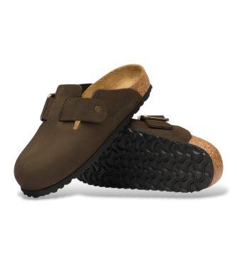 Birkenstock Læderclogs Boston Wire Buckle (Regular pasform) brun