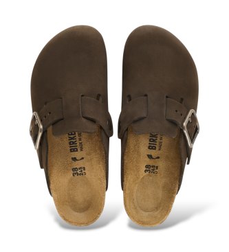 Birkenstock Læderclogs Boston Wire Buckle (Regular pasform) brun