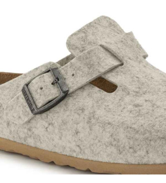 Birkenstock Boston Wool grey leather clogs