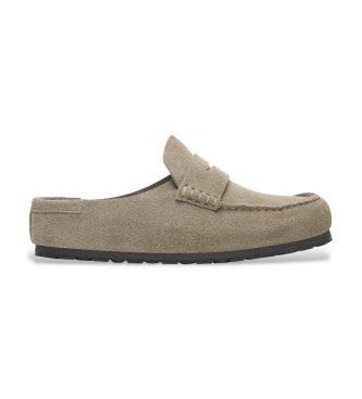 Birkenstock Leather Naples Wrapped Clogs (Narrow Fit) taupe