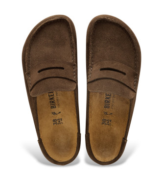 Birkenstock Brown Naples Wrapped Leather Clogs (Regular Fit)