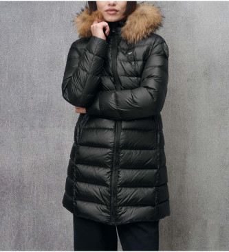 Blauer Manteau de fourrure long Kristin noir