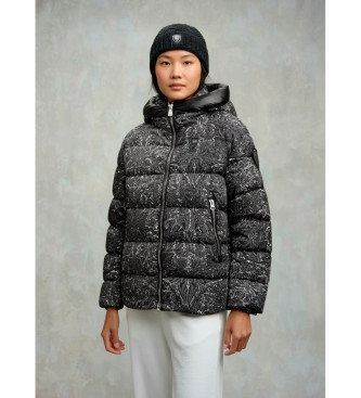 Blauer Manteau en duvet imprim Liberty noir