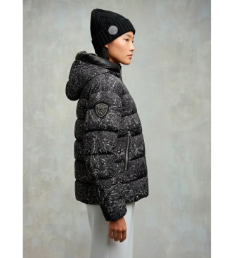 Blauer Manteau en duvet imprim Liberty noir