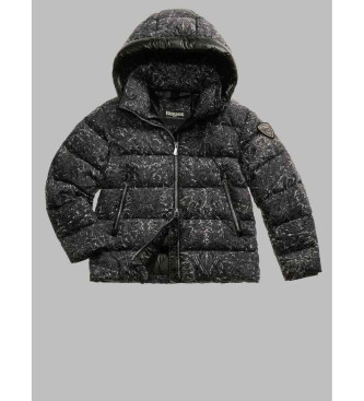 Blauer Manteau en duvet imprim Liberty noir