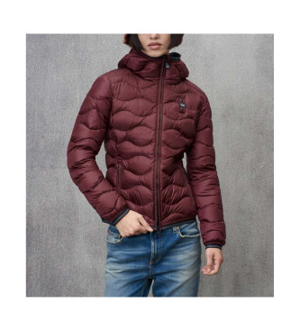 Blauer Maroon Camellia Waved Duffle Coat