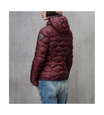 Blauer Maroon Camellia Waved Duffle Coat