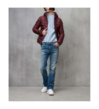 Blauer Maroon Camellia Waved Duffle Coat