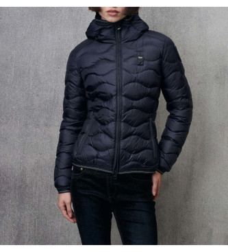 Blauer Camellia navy Daunenmantel mit Wellen