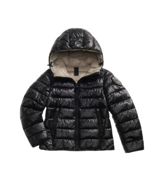 Blauer Cappotto nero in piuma