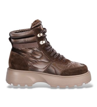 Blauer White03 bronze leather ankle boots