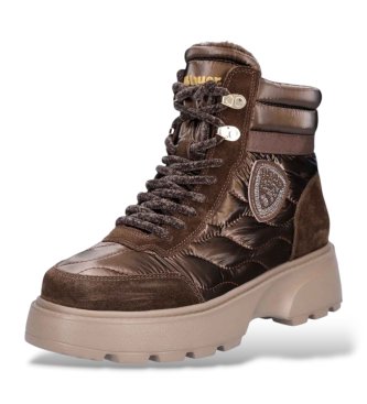 Blauer White03 bronze leather ankle boots