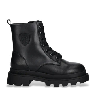 Blauer Botins Kimmel em pele preto