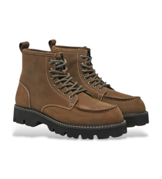 Blauer Rusk green leather ankle boots