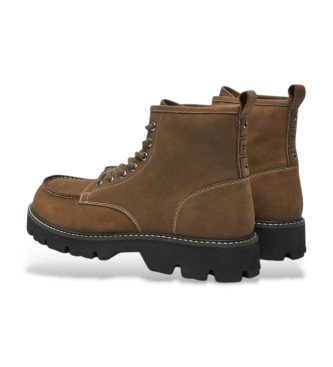 Blauer Rusk green leather ankle boots