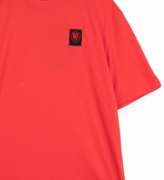 Blauer Camiseta Algodn suave rojo