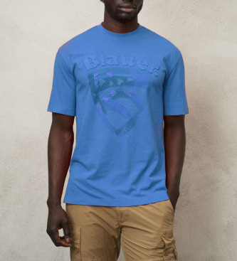 Blauer T-shirt escudo escovado azul