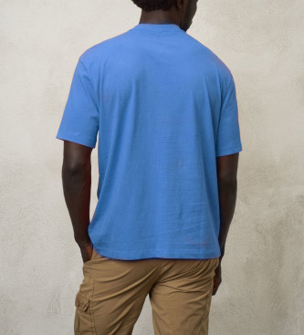Blauer T-shirt blauw geborsteld schild