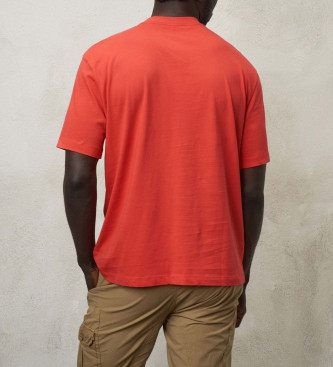 Blauer Koszulka z czerwoną, szczotkowaną tarczą
