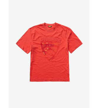 Blauer T-shirt vermelha com escudo escovado