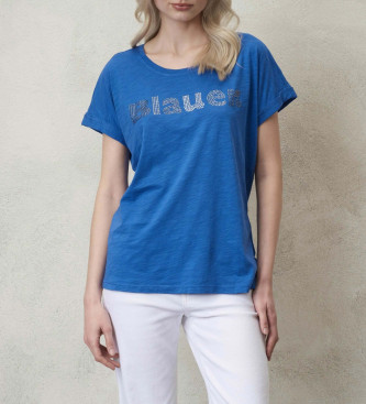 Blauer T-shirt bleu  paillettes