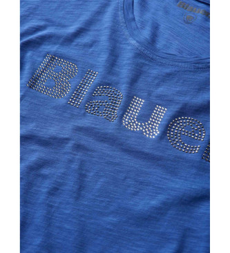 Blauer T-shirt bleu  paillettes
