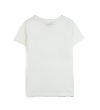 Blauer Glitter Degrad T-shirt vit