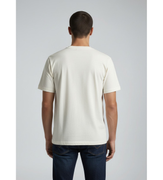 Blauer T-shirt Hanson blanc