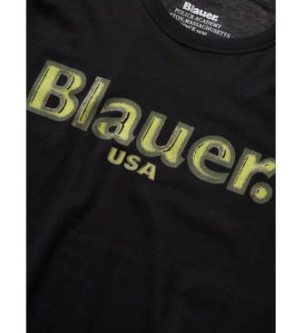 Blauer T-shirt com logtipo Degrad preto