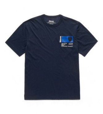 Blauer T-shirt blu con logo USA