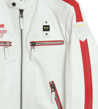 Blauer Tweekleurig bikerjack Garner 