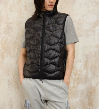 Blauer Sleeveless quilted waistcoat with waves Danny black