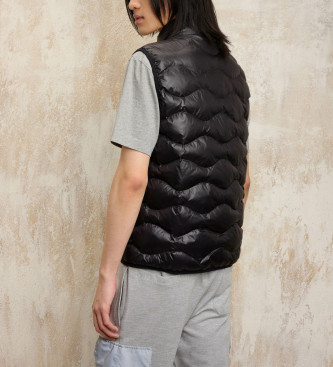 Blauer Sleeveless quilted waistcoat with waves Danny black