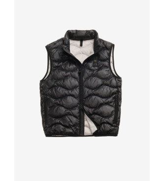 Blauer Mouwloos gewatteerd gilet met golven Danny zwart