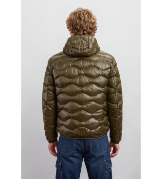 Blauer Olive green Wave quilted jacket