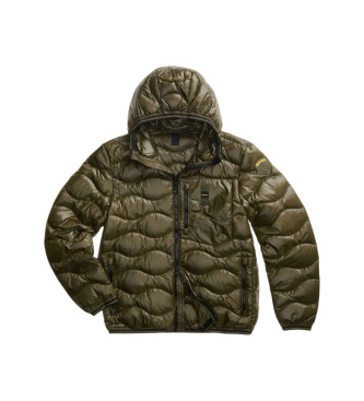 Blauer Olive green Wave quilted jacket