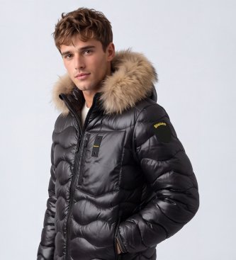 Blauer Veste matelassée Wavefur noire