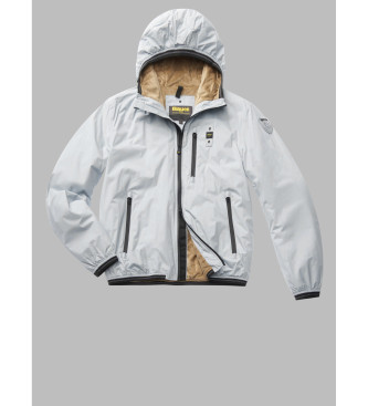 Blauer Jacke mit Lederfutter Eco Devon wei