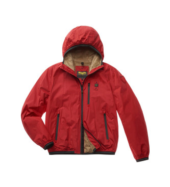 Blauer Veste avec doublure en fourrure Eco Devon rouge