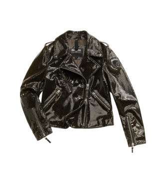 Blauer Læderjakke Vintage kirsebærgrøn