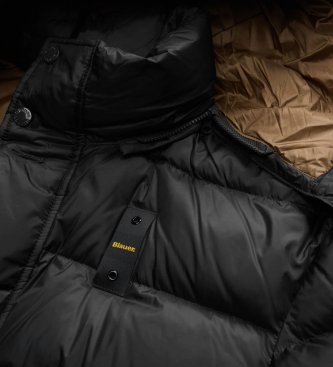 Blauer Carver black long down jacket