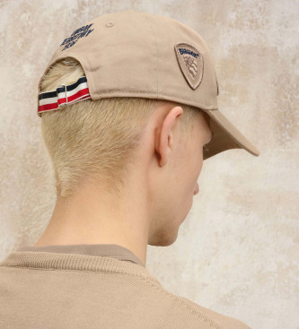 Blauer Casquette Vogel beige