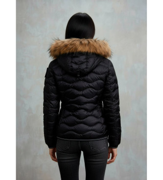 Blauer Piumino nero Aldie con finiture in pelliccia