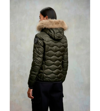 Blauer Piumino verde Aldie con finiture in pelliccia
