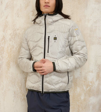 Blauer Beige hooded jacket wave