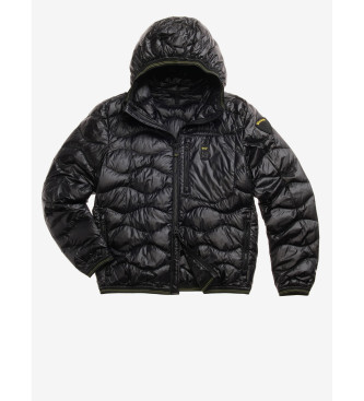 Blauer Wave Kapuzenjacke mit Kapuze 