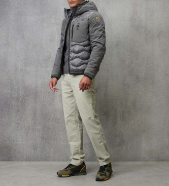 Blauer Albert Grey Mixed Down Coat med fyld