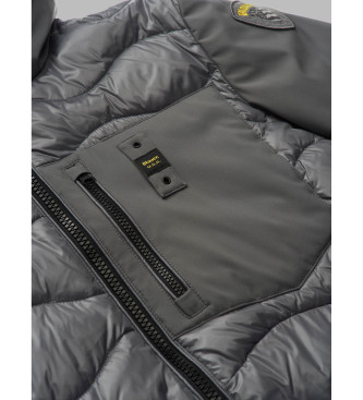 Blauer Manteau en duvet mixte Albert Grey avec garniture