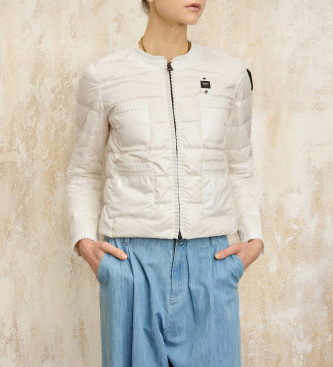 Blauer Manteau court Rose blanc